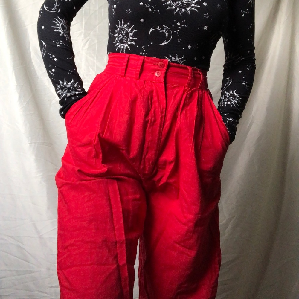 Vintage Cherry Red Pants
